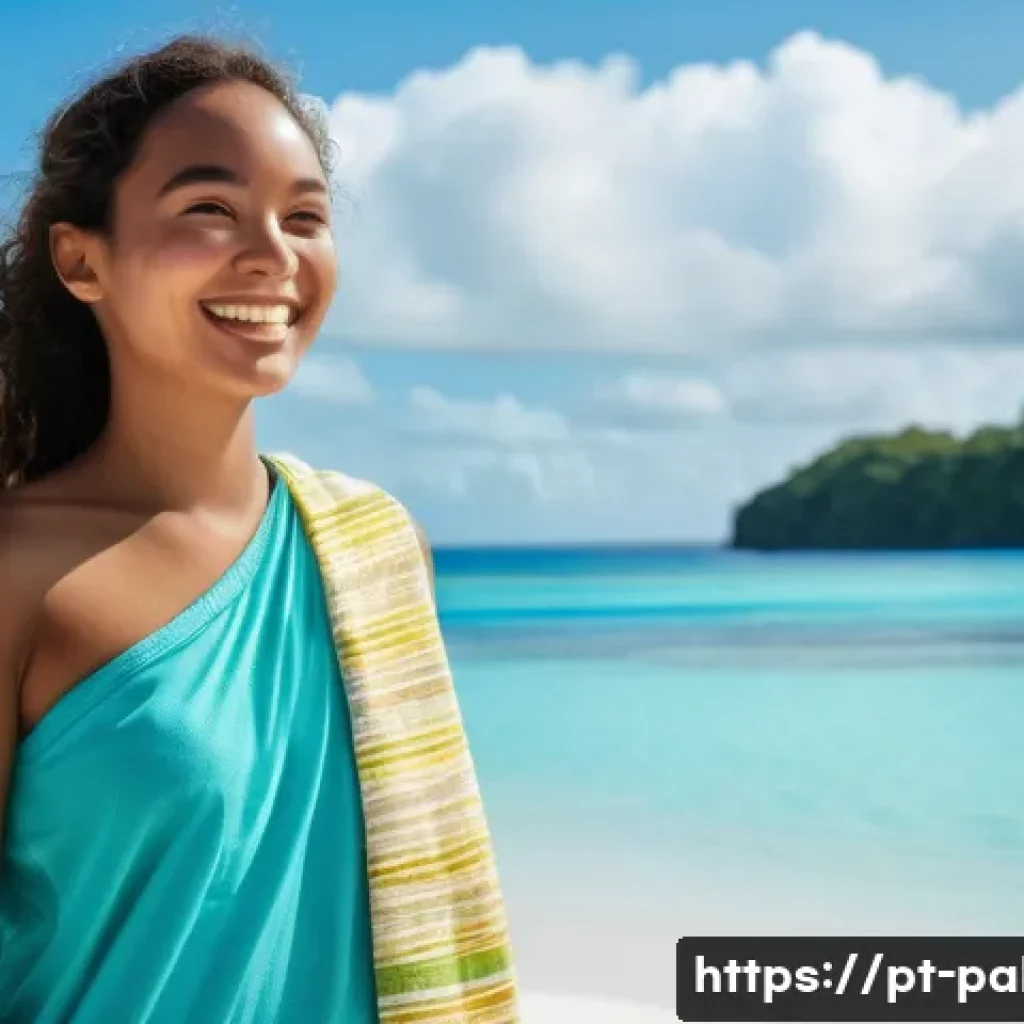 팔라우 병원 및 의료 서비스 - **Prompt:** A young adult traveler, appearing healthy and prepared, stands on a pristine beach in Pa...